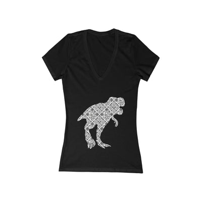 XR Reality Collection: Jurassic Stomp (Women's) Adult Fitted V-Neck T-Shirt